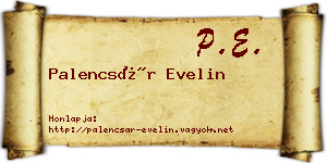 Palencsár Evelin névjegykártya